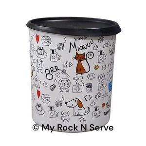 Tupperware Pet Print One Touch Canister Container D -17 cup New!!